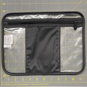 Thirty-One Clear Black Zippered Pouch utility pocket insert
